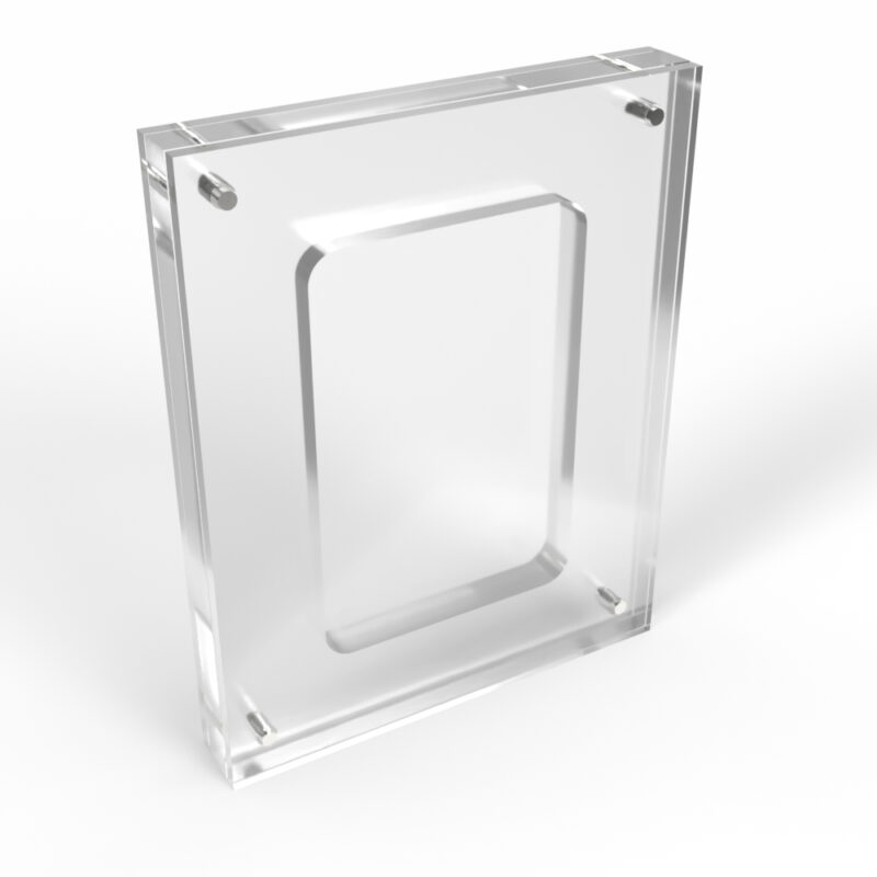 Transparent acrylic block with rounded edges