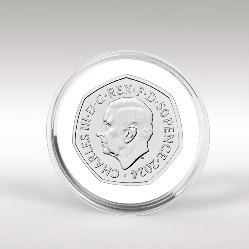 2024 UK 50 pence coin with royal profile