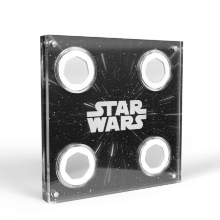 Star Wars collectible display with coin slots