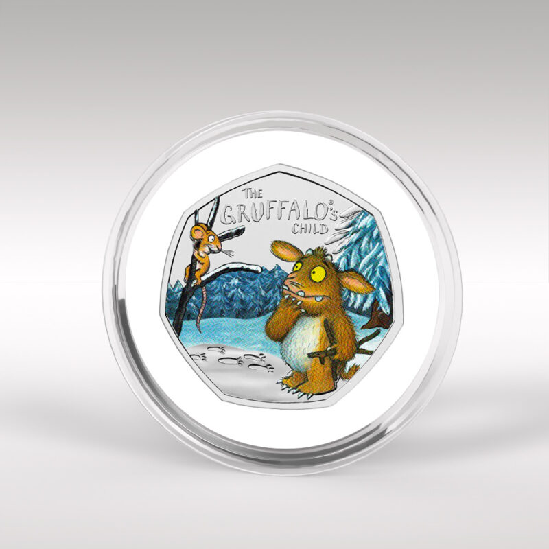 The Gruffalo's Child coin with mouse and Gruffalo.