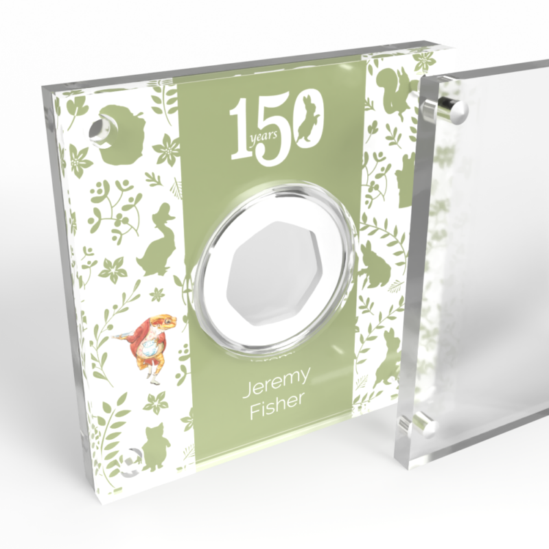 Jeremy Fisher 150th anniversary coin holder.