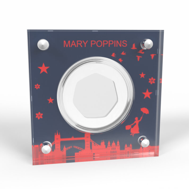 Mary Poppins themed coin holder with London skyline.