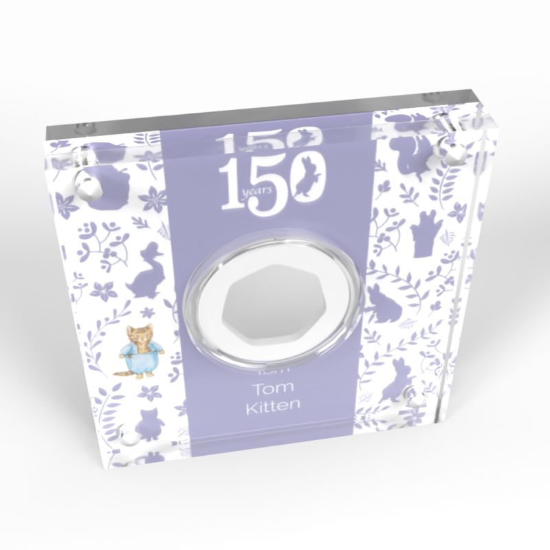 150 years Tom Kitten coin packaging display.