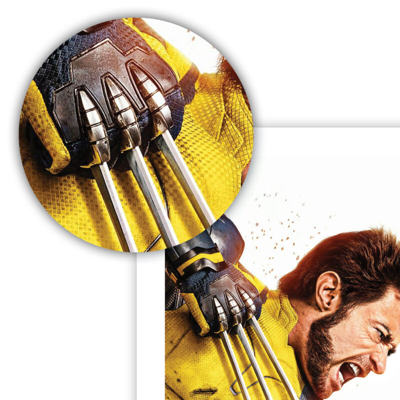 Superhero in yellow suit with metal claws